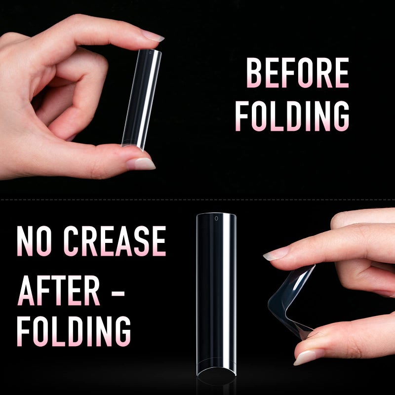 Ranrose 600PCS Clear Extra Long Nail Tips for Acrylic Nails Professional, No C Curve Gel Tips 12 Size XXXL Pre-shaped Half Cover Fake Nail for Press On Nail Extensions - Image 4