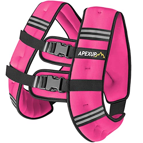 APEXUP 25lbs Weighted Vest Men Women, Weight Vest for Women Workout Equipment for Strength Training Running (Pink) - Image 1