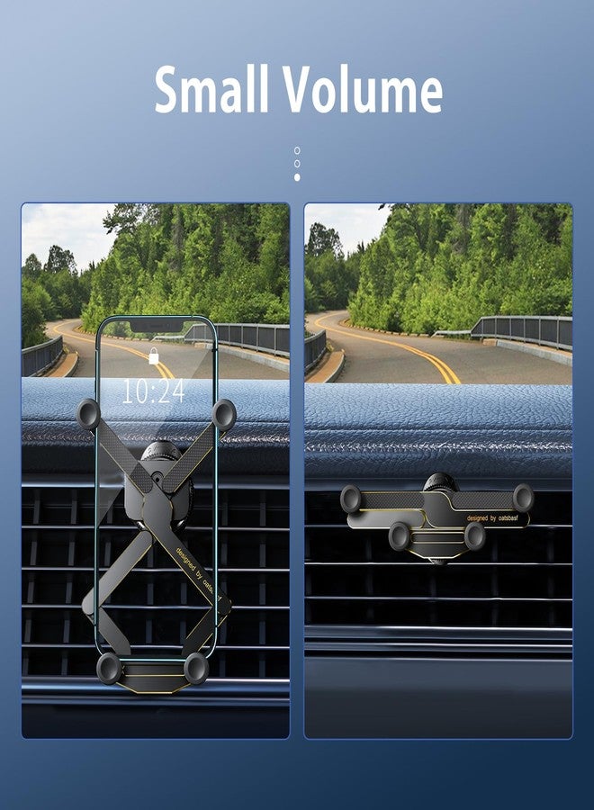 OATSBASF Car Phone Holder [Invisible Gravity Design + Foldable] Air Vent Phone Mount Compatible with iPhone 16 Pro Max/15/14/13, Samsung S25 Ultra & All Phones, Car Interior Accessories (X03-Gold) - Image 4