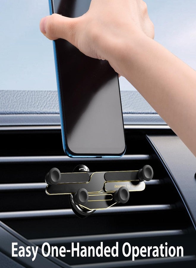 OATSBASF Car Phone Holder [Invisible Gravity Design + Foldable] Air Vent Phone Mount Compatible with iPhone 16 Pro Max/15/14/13, Samsung S25 Ultra & All Phones, Car Interior Accessories (X03-Gold) - Image 2