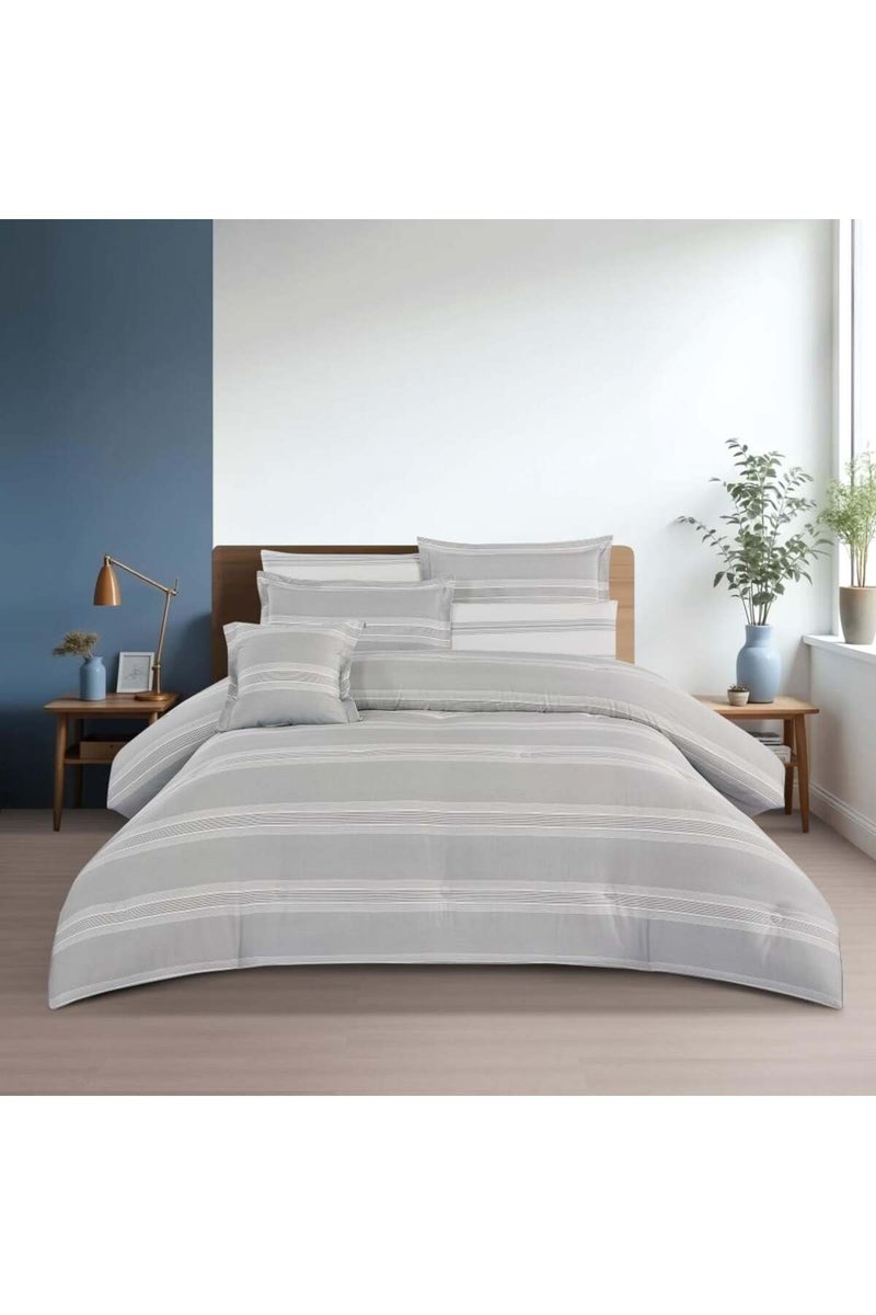 Melen Summer Cotton Double Bedspread 8-Piece - Zafira - Gray - Off-white - Image 2