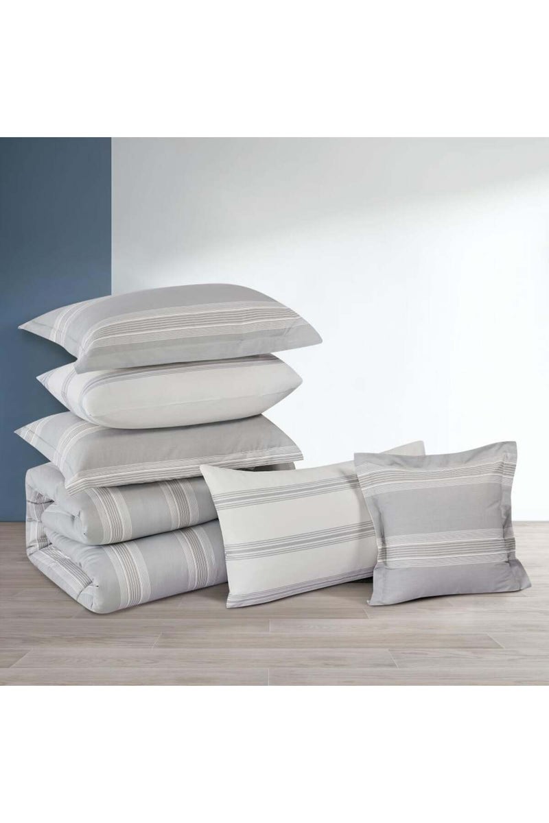 Melen Summer Cotton Double Bedspread 8-Piece - Zafira - Gray - Off-white - Image 5