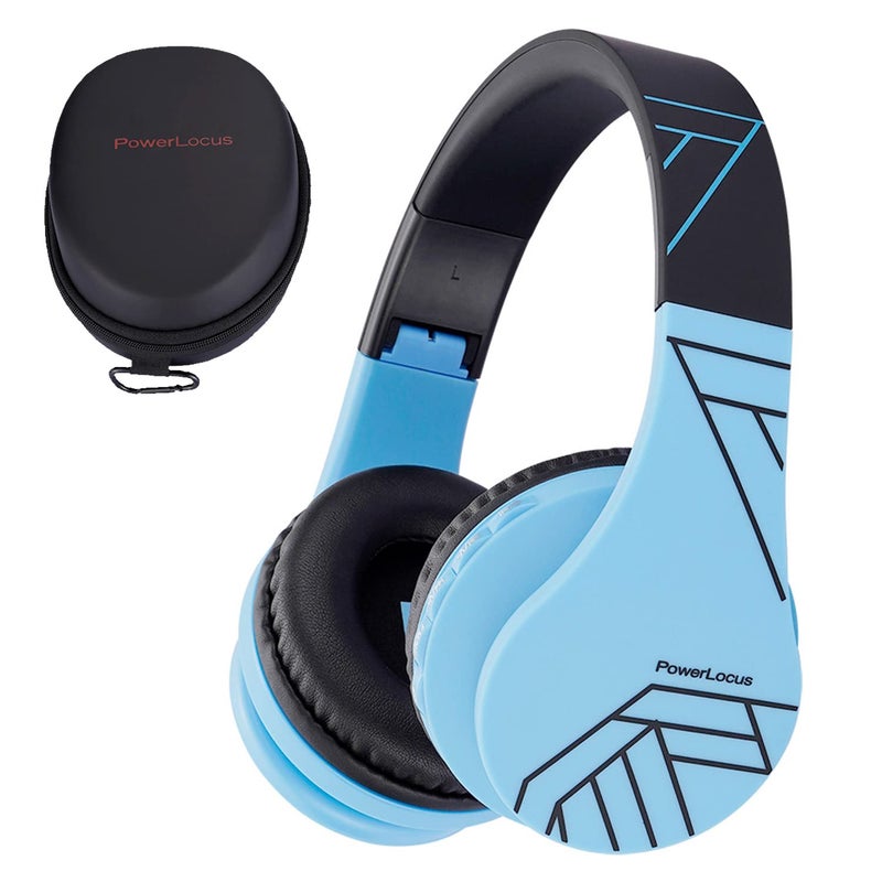 PowerLocus Bluetooth Headphones for Kids, Wireless Foldable Headphones Over Ear, Headphone with Microphone, 85DB Volume Limit, Wireless and Wired Headset with Micro SD, FM for Cellphones, Tablets, PC - Image 1