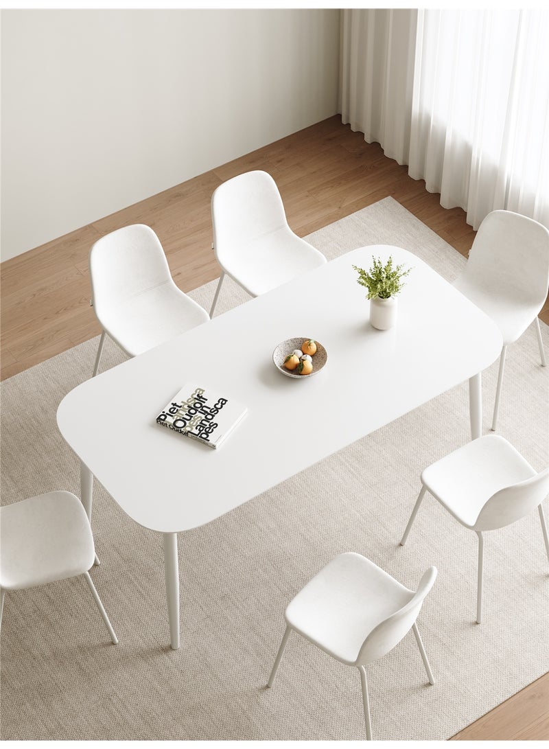 Dining Table, Modern Coffee Table Lunch Table with Metal Legs, Simple Rectangular Side Desk Kitchen Table for Small Space Like Home Living Room Kitchen Dining Room Lounging Cafeterias (Rectangular, 120 * 70 * 75CM) - Image 1