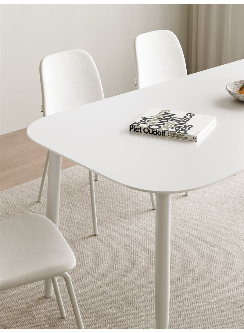 Dining Table, Modern Coffee Table Lunch Table with Metal Legs, Simple Rectangular Side Desk Kitchen Table for Small Space Like Home Living Room Kitchen Dining Room Lounging Cafeterias (Rectangular, 120 * 70 * 75CM) - Image 2
