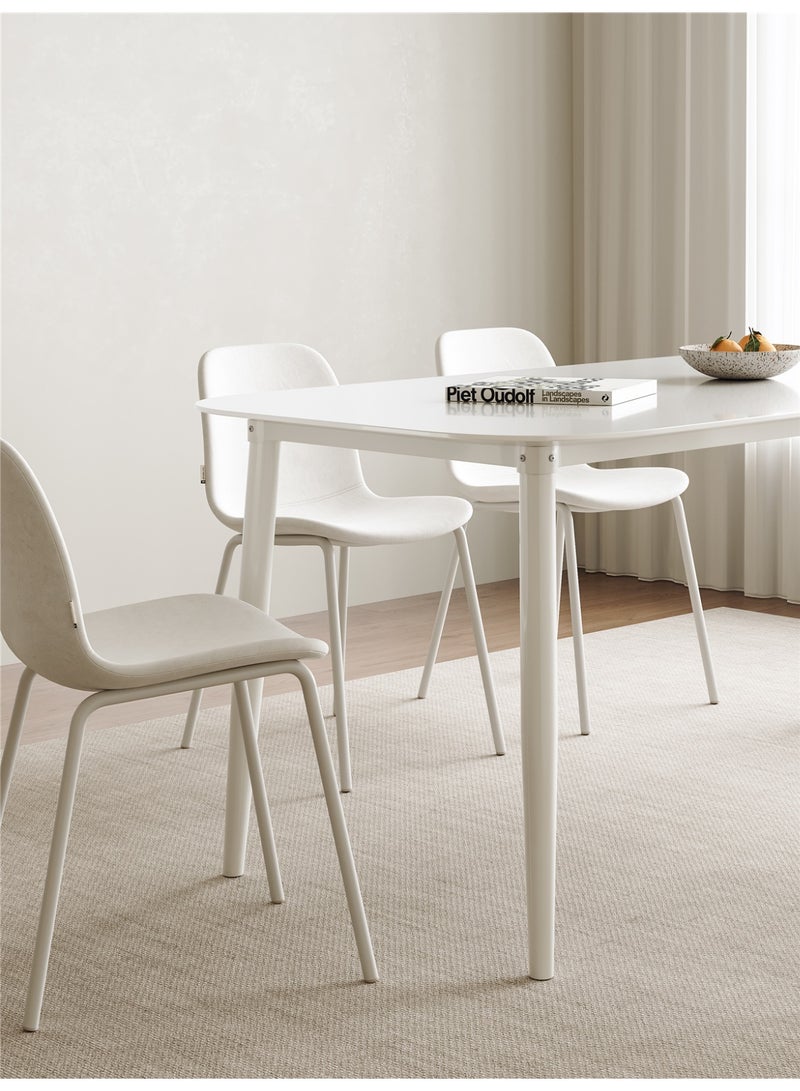 Dining Table, Modern Coffee Table Lunch Table with Metal Legs, Simple Rectangular Side Desk Kitchen Table for Small Space Like Home Living Room Kitchen Dining Room Lounging Cafeterias (Rectangular, 120 * 70 * 75CM) - Image 3