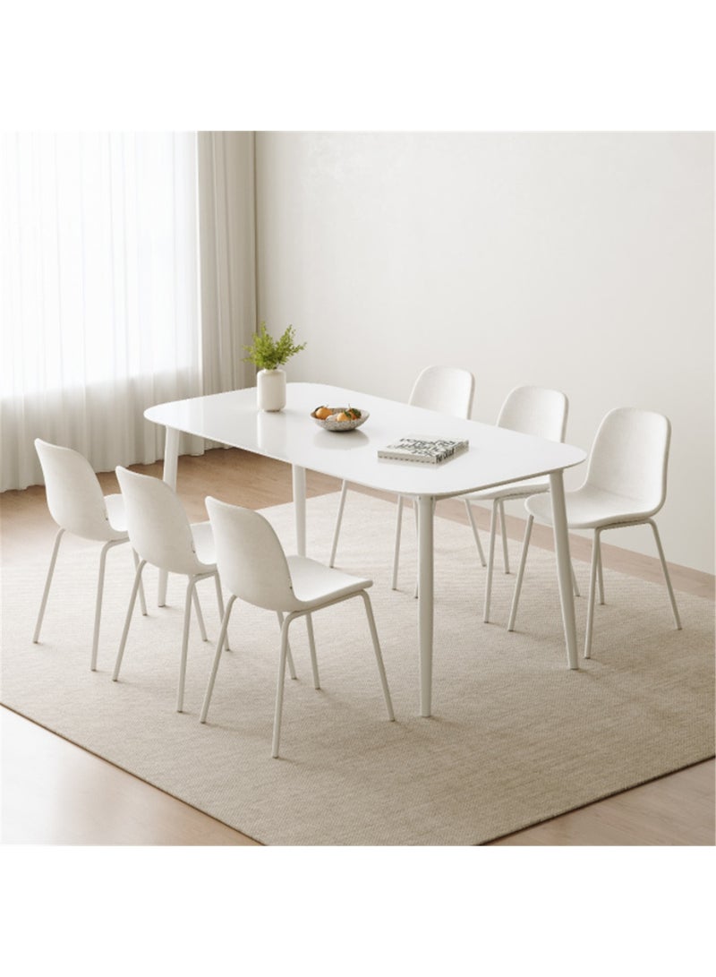 Dining Table, Modern Coffee Table Lunch Table with Metal Legs, Simple Rectangular Side Desk Kitchen Table for Small Space Like Home Living Room Kitchen Dining Room Lounging Cafeterias (Rectangular, 120 * 70 * 75CM) - Image 4