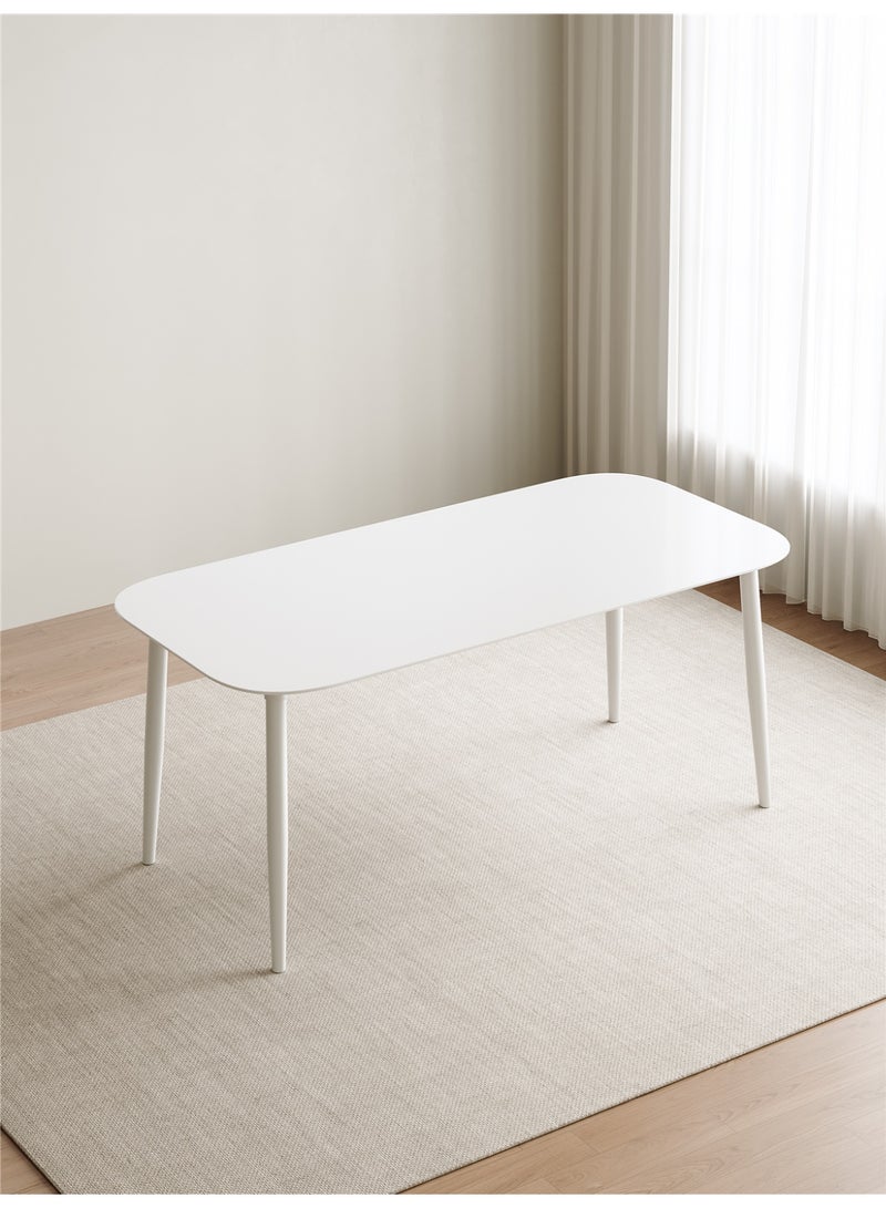 Dining Table, Modern Coffee Table Lunch Table with Metal Legs, Simple Rectangular Side Desk Kitchen Table for Small Space Like Home Living Room Kitchen Dining Room Lounging Cafeterias (Rectangular, 120 * 70 * 75CM) - Image 5