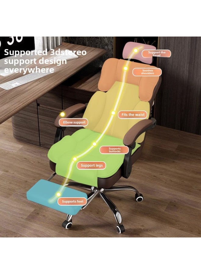 Boss Chair Comfortable Simple Office Computer Chair Student Dormitory E-sports Chair Swivel Chair Home Study Chair-Specifications:Reinforced And Widened - Aluminum Alloy Feet-Color:White Wear-resist - Image 3