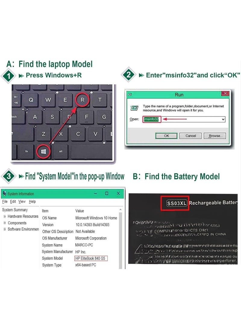 بطارية لابتوب 11.4V 47Wh SS03XL 933321-855 – قوية وموثوقة – مثالية للاستخدام اليومي - Image 3
