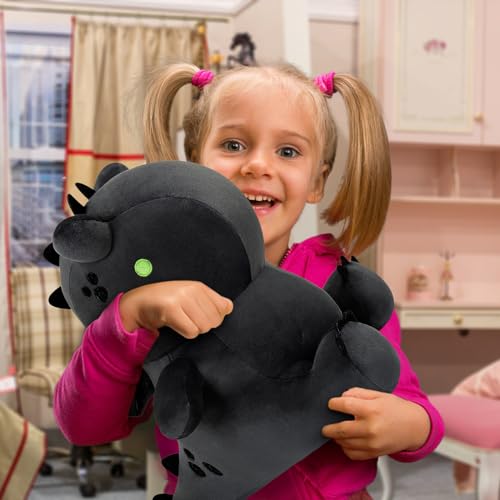 Ditucu Cute Dragon Plush Stuffed Animal Plushies Toys Super Soft Dolls Birthday Gifts for Kids Girls Boys Black 12 inch - Image 5