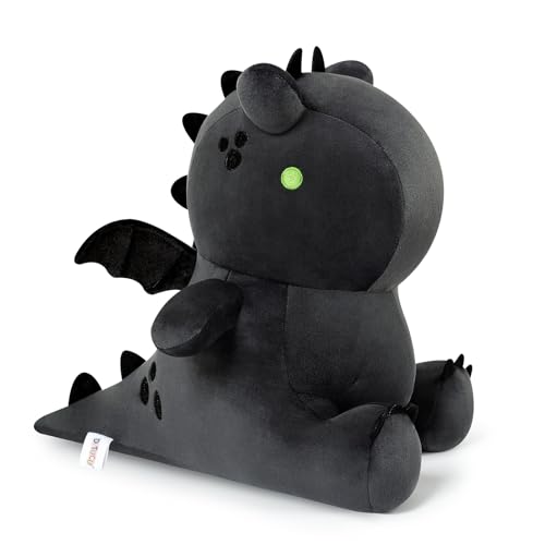 Ditucu Cute Dragon Plush Stuffed Animal Plushies Toys Super Soft Dolls Birthday Gifts for Kids Girls Boys Black 12 inch - Image 1