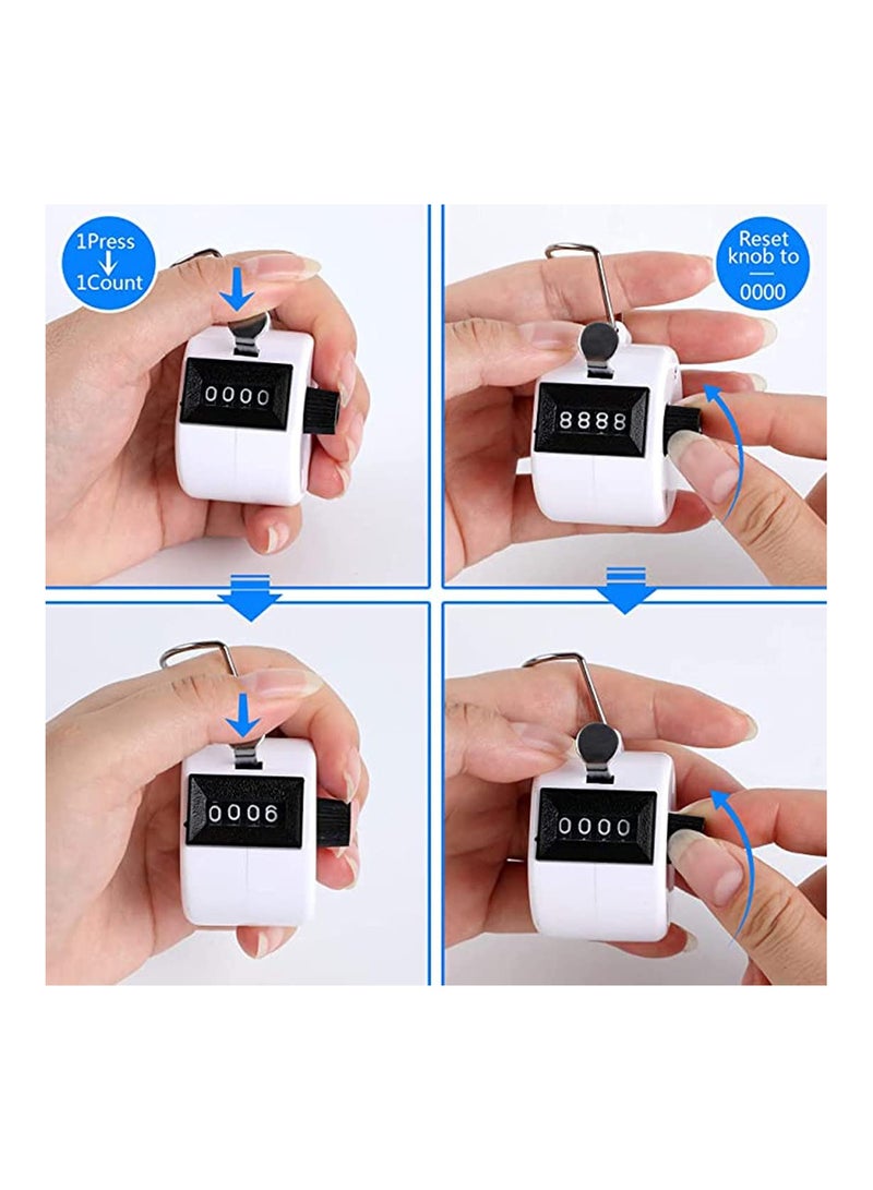 Luckam 2 Pack Hand Tally Counter 4 Digital Mechanical Palm Click with Finger Ring for Sport Stadium Coach Referees Row School Event - Image 2