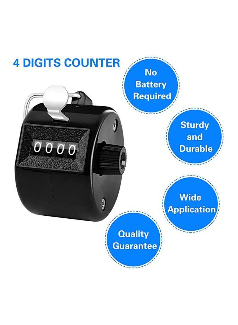 Luckam 2 Pack Hand Tally Counter 4 Digital Mechanical Palm Click with Finger Ring for Sport Stadium Coach Referees Row School Event - Image 5
