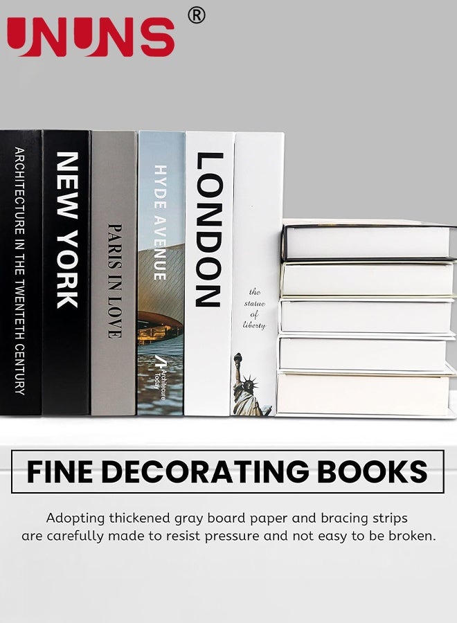 UNUNS 7 PCS Decorative Books for Home Decor,Set of 7 Fake Books,Aesthetic Bookshelf Decor for Living Room,Office,Bedroom, Coffee Table Decoration,Modern Stacked Display,Foldable - Image 5