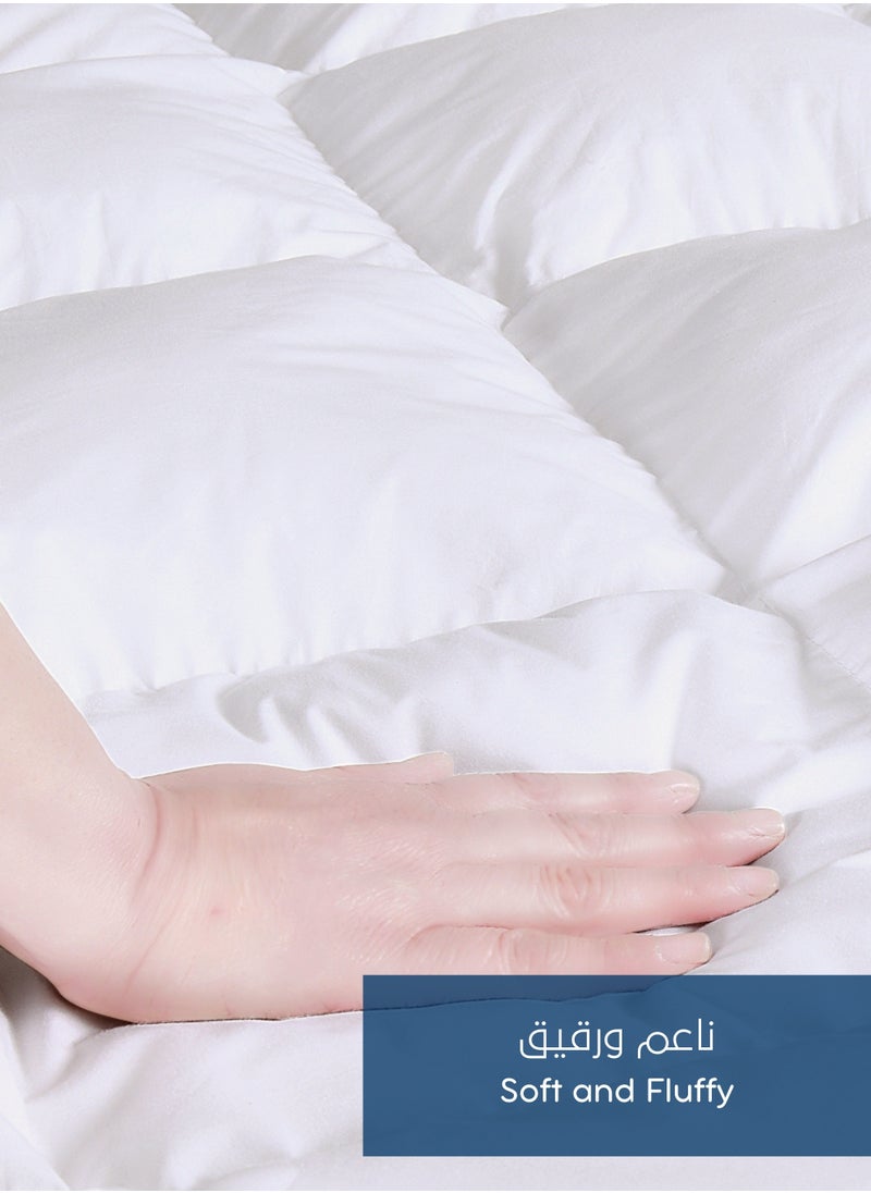 Master Home Textile Cotton Mattress Topper, Fits 180 x 200 cm Double Size Ded, 8 cm Extra Thick, With 35 cm Deep Pocket, Double Size  - Image 5