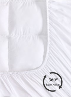 Master Home Textile Cotton Mattress Topper, Fits 180 x 200 cm Double Size Ded, 8 cm Extra Thick, With 35 cm Deep Pocket, Double Size  - Image 3