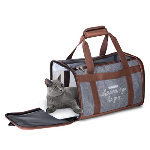 Star Wars for Pets The Mandalorian Soft Pet Carrier “Wherever I go, he goes” Gray & Brown | for Pets 15 x 9 x 9 Dog Travel Bag| Luggage Carrier for Dogs, Fits Under Plane Seat (FF19733) - Image 1