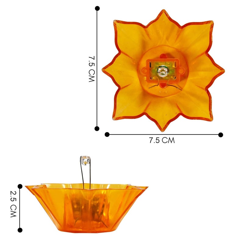 TED TECH Led Reflection Rangoli Diya Water Sensor Pack of 8 - Image 4