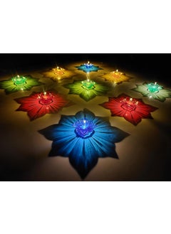 TED TECH Led Reflection Rangoli Diya Water Sensor Pack of 8  - Image 1