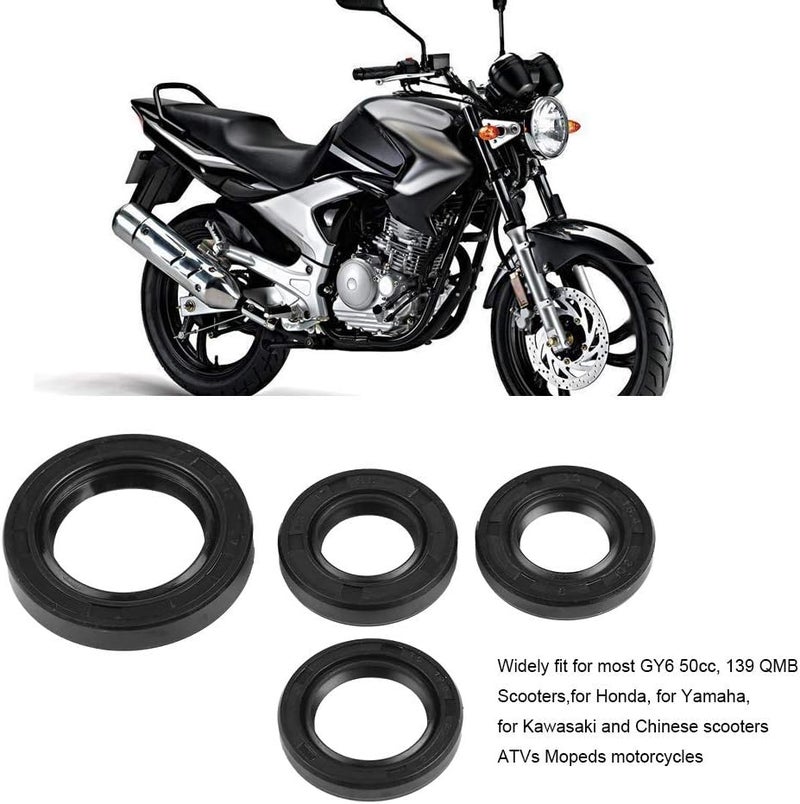 woobles 4Pcs Rubber Oil Seals,Engine Crankshaft Gear Crank Case Oil Seal for most GY6 50cc 139 QMB Scooters ATV Motorcycles - Image 3