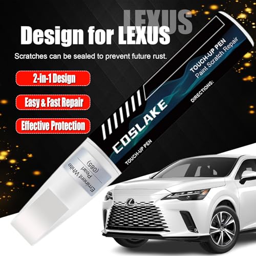 COSLAKE Car Touch Up Paint(Atomic Silver(1J7)) for Lexus, Car Paint Scratch Repair Kit, Quick & Easy Solution to Repair, 2 in 1 Scratch Remover Pen with Color-Matched - Image 2