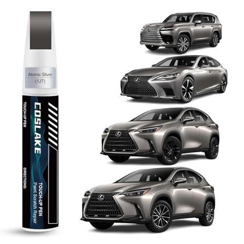 COSLAKE Car Touch Up Paint(Atomic Silver(1J7)) for Lexus, Car Paint Scratch Repair Kit, Quick & Easy Solution to Repair, 2 in 1 Scratch Remover Pen with Color-Matched - Image 1
