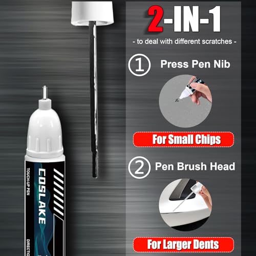 COSLAKE Car Touch Up Paint(Atomic Silver(1J7)) for Lexus, Car Paint Scratch Repair Kit, Quick & Easy Solution to Repair, 2 in 1 Scratch Remover Pen with Color-Matched - Image 3