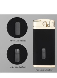 Generic 2pcs Torch Lighter Windproof  Jet Blue Flame Lighter , Adjustable Flame and Refillable Metal Lighter  - Image 5