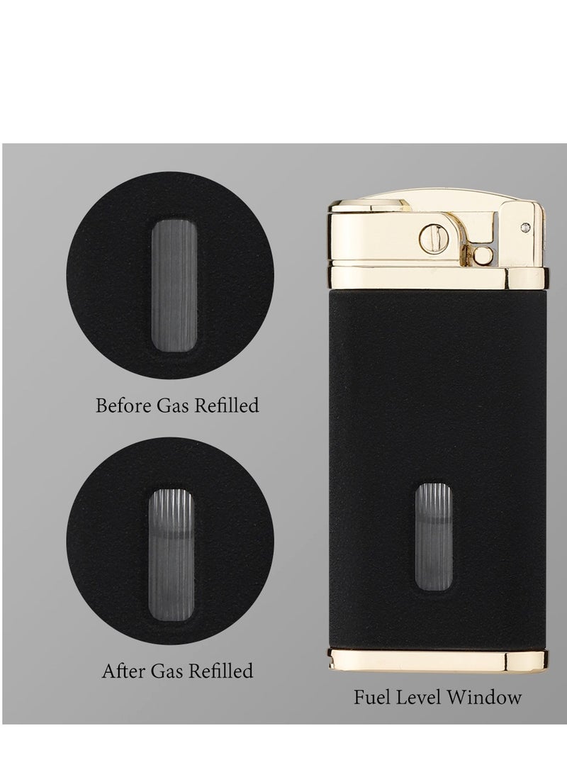 Generic - 2pcs Torch Lighter Windproof  Jet Blue Flame Lighter , Adjustable Flame and Refillable Metal Lighter - Image 1