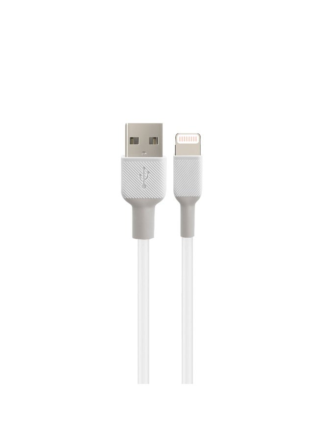 Premium 1.2M MFi-Style Lightning Charger Cable for iPhone/iPad/iPod - Durable Tangle-Free Nylon Braid, High-Speed Data Sync, 5X Stronger, Anti-Interference - White SP-308 - Image 1