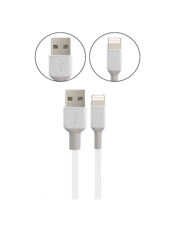 Premium 1.2M MFi-Style Lightning Charger Cable for iPhone/iPad/iPod - Durable Tangle-Free Nylon Braid, High-Speed Data Sync, 5X Stronger, Anti-Interference - White SP-308 - Image 4
