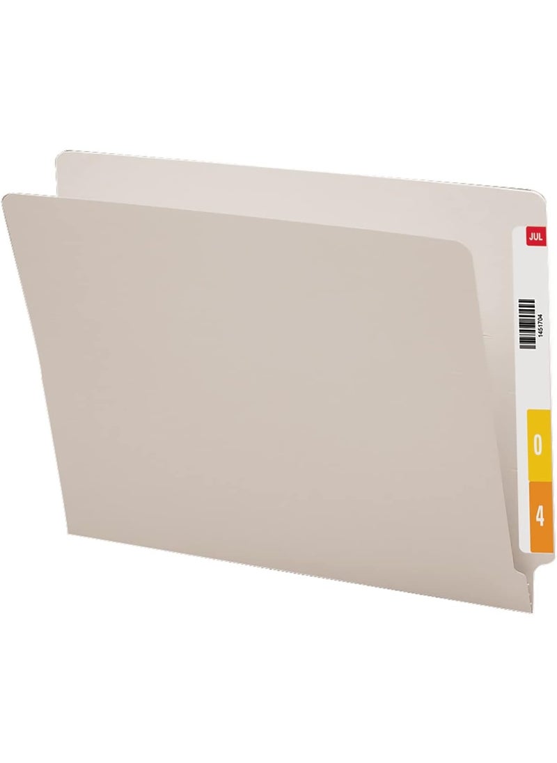 Smead Smead End Tab File Folder, Shelf-Master Reinforced Straight-Cut Tab, Letter Size, Gray, 100 per Box (25310)  - Image 1