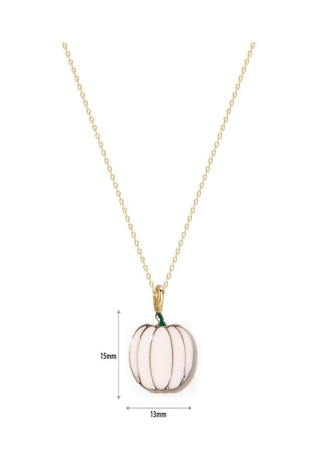 WLL Small Pumpkin Pendant Necklace for Women Halloween Party Jewelry Fall Autumn Earrings Thanksgiving day gift (D:white) - Image 4