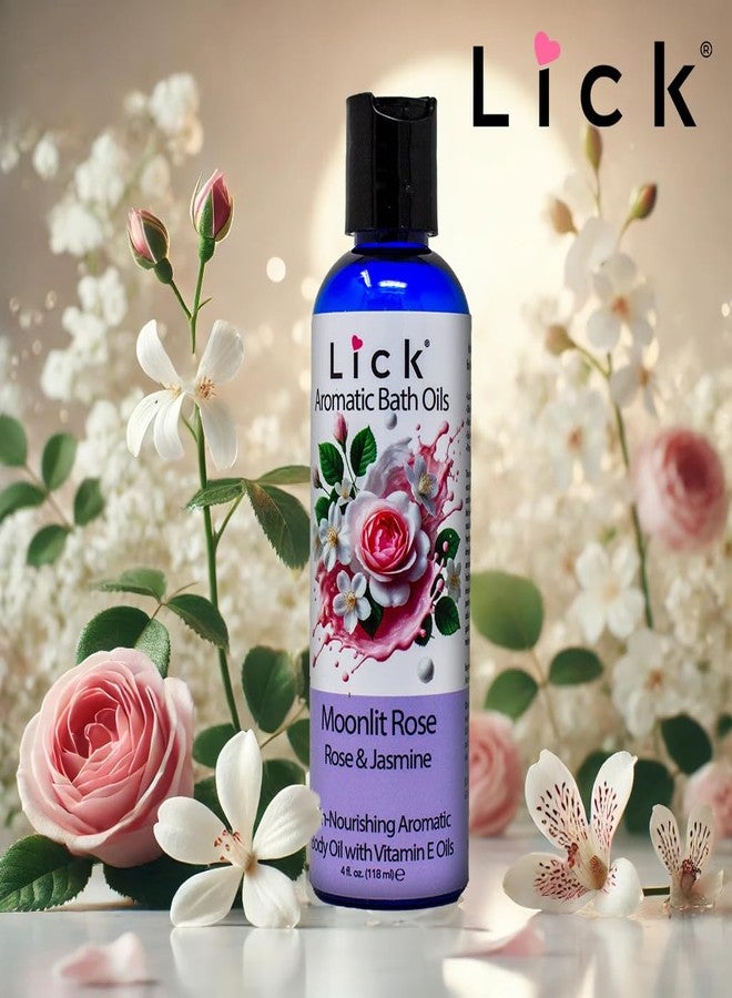 Lick Midnight Rose & Jasmine Aromatic Bath Oil - Calming Floral Scents - Aromatherapy Oils for Bath Relaxation, 4 oz - Image 2