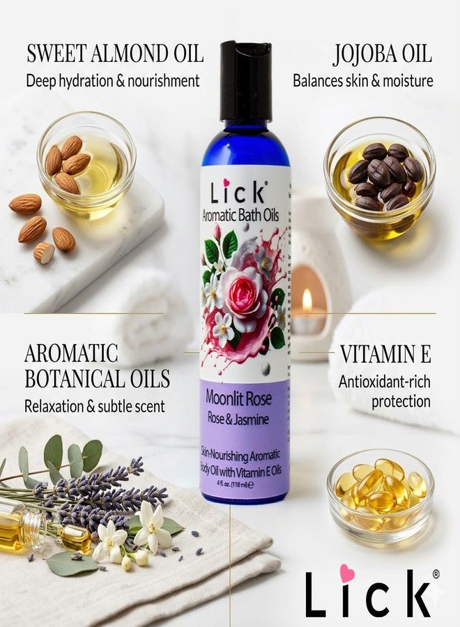 Lick Midnight Rose & Jasmine Aromatic Bath Oil - Calming Floral Scents - Aromatherapy Oils for Bath Relaxation, 4 oz - Image 5