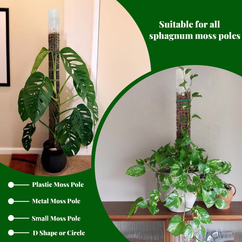 HYYZ Adjustable Moss Pole Watering Dripper Pro - Self Watering Planter Insert with Flow Control, Plant Watering Globes & Devices, Slow-Release Self Watering Spikes for Monstera/Epipremnum (4, White) - Image 5