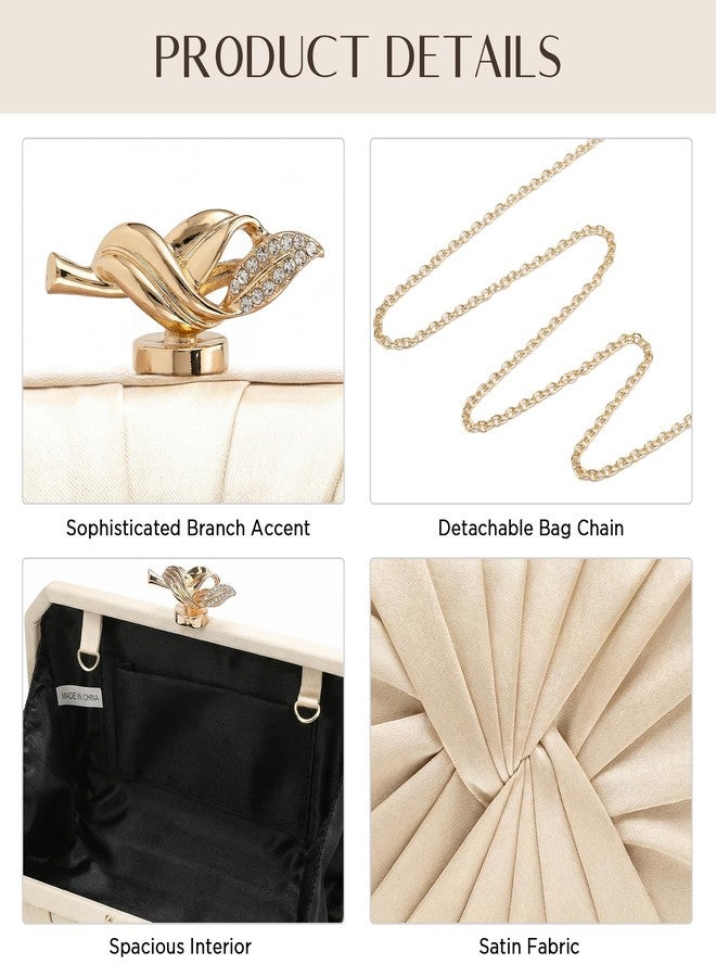 CHUNLI Satin Clutch Bag, Elegant Pleated Clutch Purse for Women, Evening Bags Classic Handbag for Gala Prom Cocktail Party - Image 5