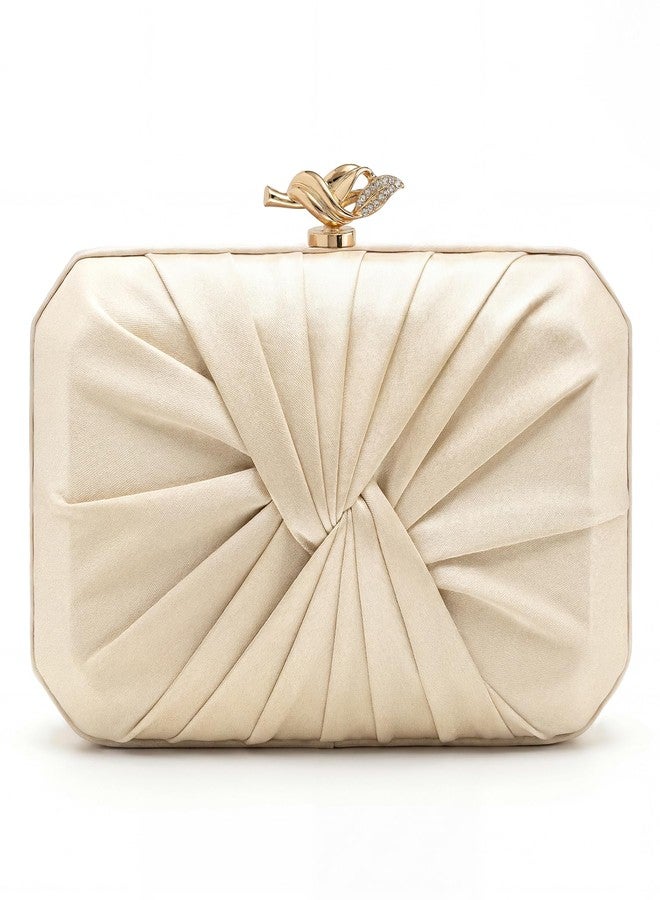 CHUNLI Satin Clutch Bag, Elegant Pleated Clutch Purse for Women, Evening Bags Classic Handbag for Gala Prom Cocktail Party - Image 1