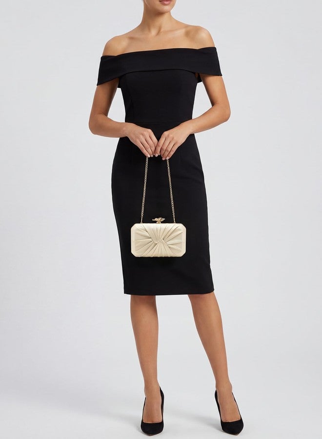 CHUNLI Satin Clutch Bag, Elegant Pleated Clutch Purse for Women, Evening Bags Classic Handbag for Gala Prom Cocktail Party - Image 3