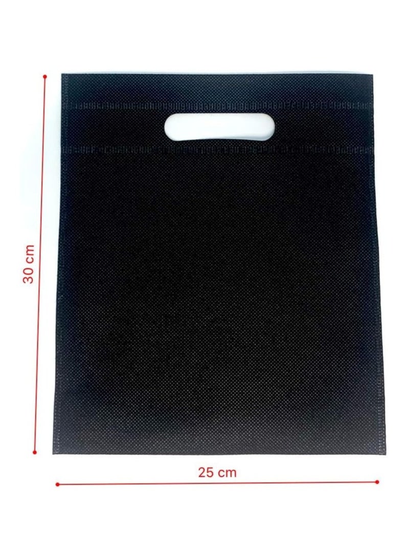 حقيبة هدايا قماشية، 25 قطعة، أسود، 30 × 25 سم - Image 2