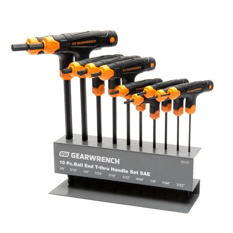 GEARWRENCH 10 Piece SAE Ball End THandle Hex Key Set 83523