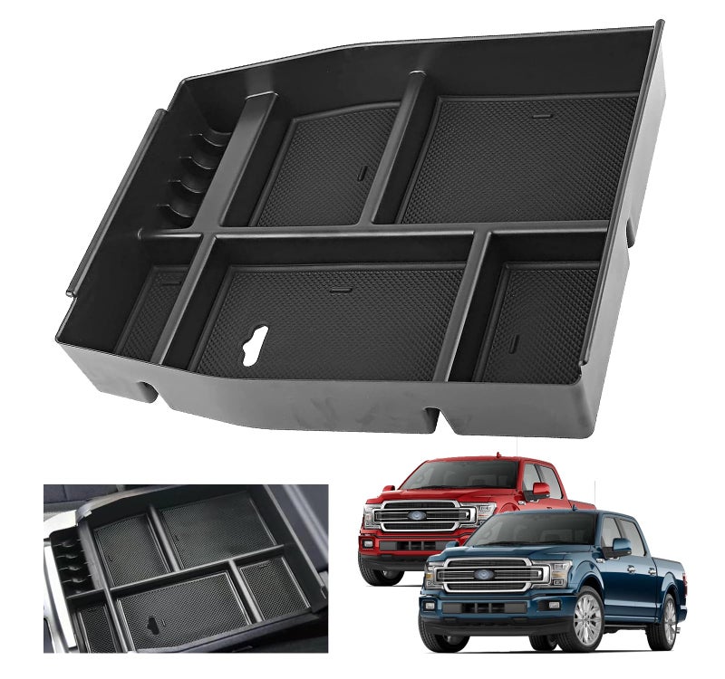 XXCIWP 2018 F150 Console Tray Center Console Organizer Tray for 20152020 Ford F150 Raptor Mid Armrest Glove Storage Box for Ford F150 2020 Accessories NOT for 2021 2022 F150 - Image 2