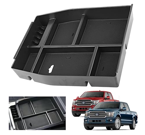 XXCIWP 2018 F150 Console Tray Center Console Organizer Tray for 20152020 Ford F150 Raptor Mid Armrest Glove Storage Box for Ford F150 2020 Accessories NOT for 2021 2022 F150 - Image 1