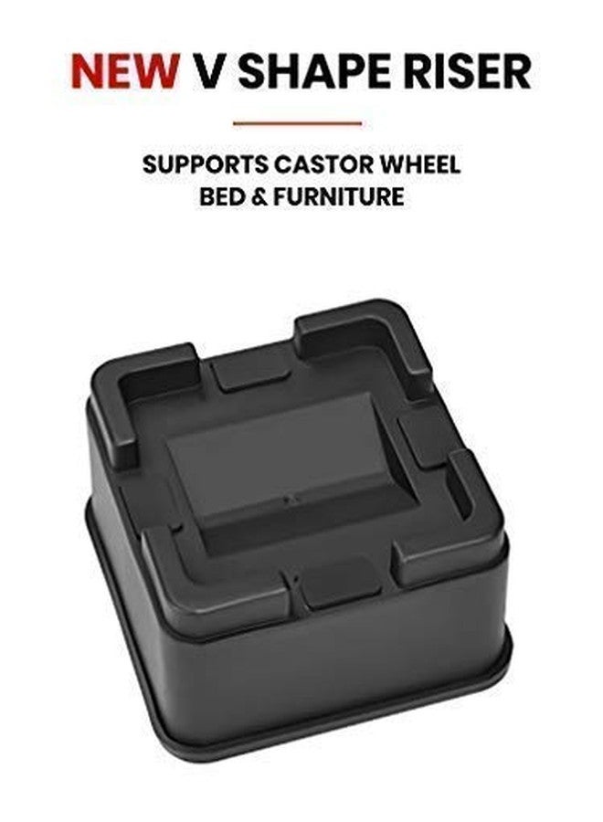 iPrimio Stackable Furniture Risers, Fits Caster Wheels - Square, Bed Risers 2 Inch Lift, Heavy Duty, 4 Pack, Up To 5000lbs - Bed Raising Blocks - Bed Lifts For College Dorm Rooms, Couches, Desks - Image 2