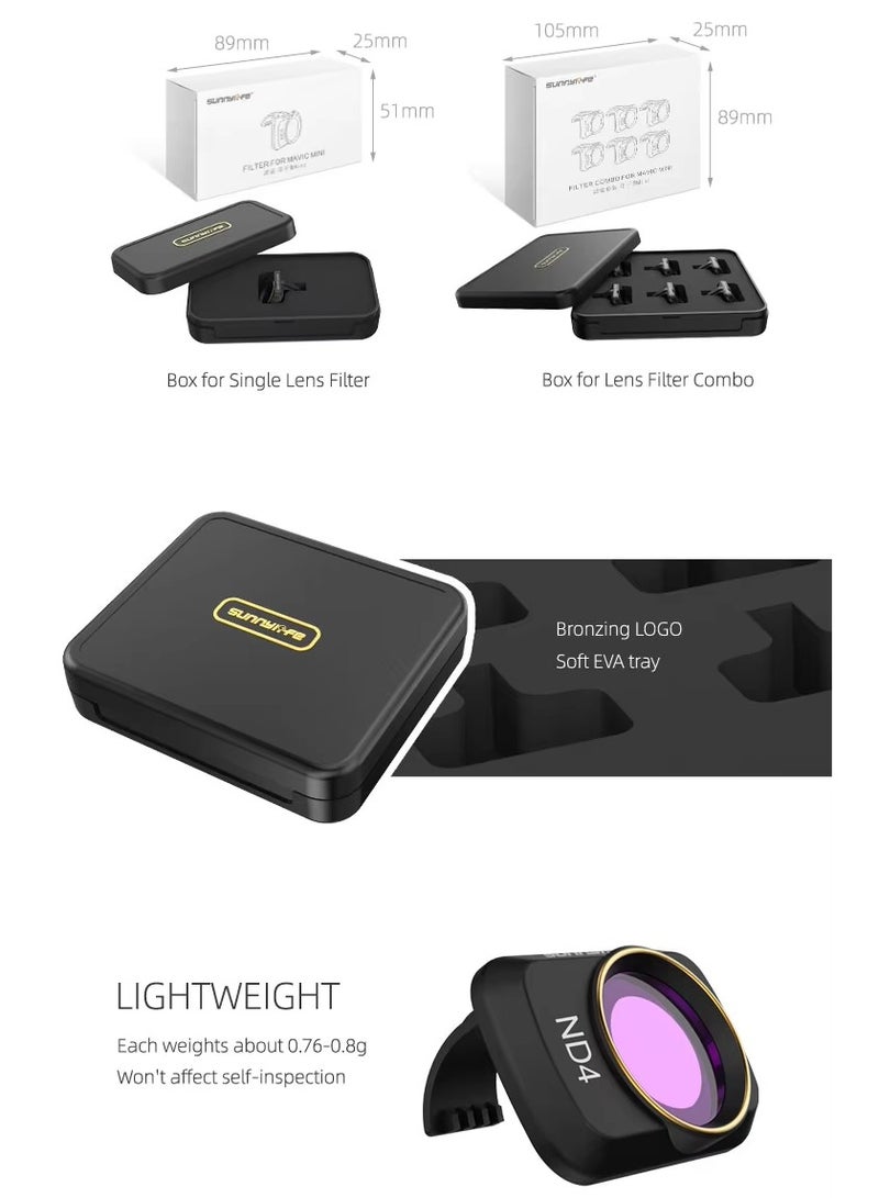 Sunnylife Camera Lens Filter MCUV ND4 ND8 ND16 ND32 CPL ND/PL Filters for Mavic Mini（ND4/PL, ND8/PL, ND16/PL, ND32/PL） - Image 2