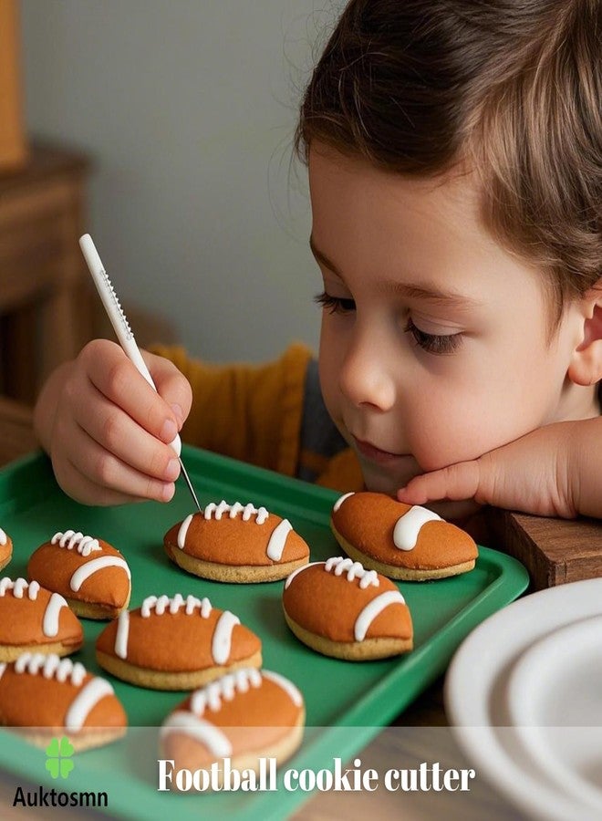Auktosmn Football Cookie Cutter Set-6 Piece-4.5" 4.0" 3.5" 3.0" 2.5" 2"-Dishwasher Safe-Sports Cookie Cutters Bread and Fondant Baking Molds for Party - Image 5