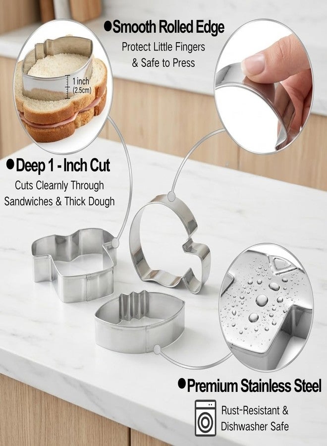 Auktosmn Football Cookie Cutter Set-6 Piece-4.5" 4.0" 3.5" 3.0" 2.5" 2"-Dishwasher Safe-Sports Cookie Cutters Bread and Fondant Baking Molds for Party - Image 3