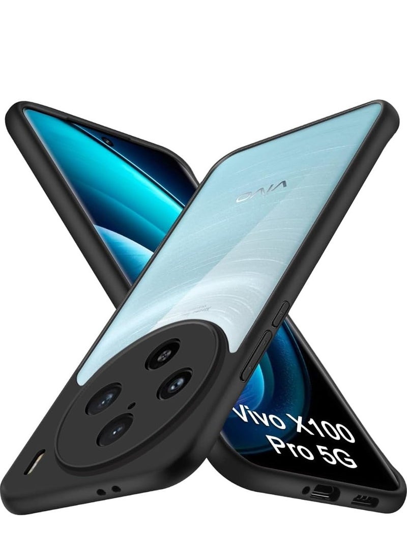 Case Compatible with Vivo X100 Pro 5G Case, Military Grade Anti-Yellow Slim Protective Phone Case, Full Body Shockproof Bumper Cover with Protective Camera Lens -Black - Image 1