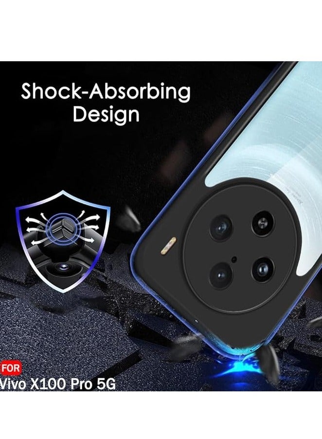Case Compatible with Vivo X100 Pro 5G Case, Military Grade Anti-Yellow Slim Protective Phone Case, Full Body Shockproof Bumper Cover with Protective Camera Lens -Black - Image 3